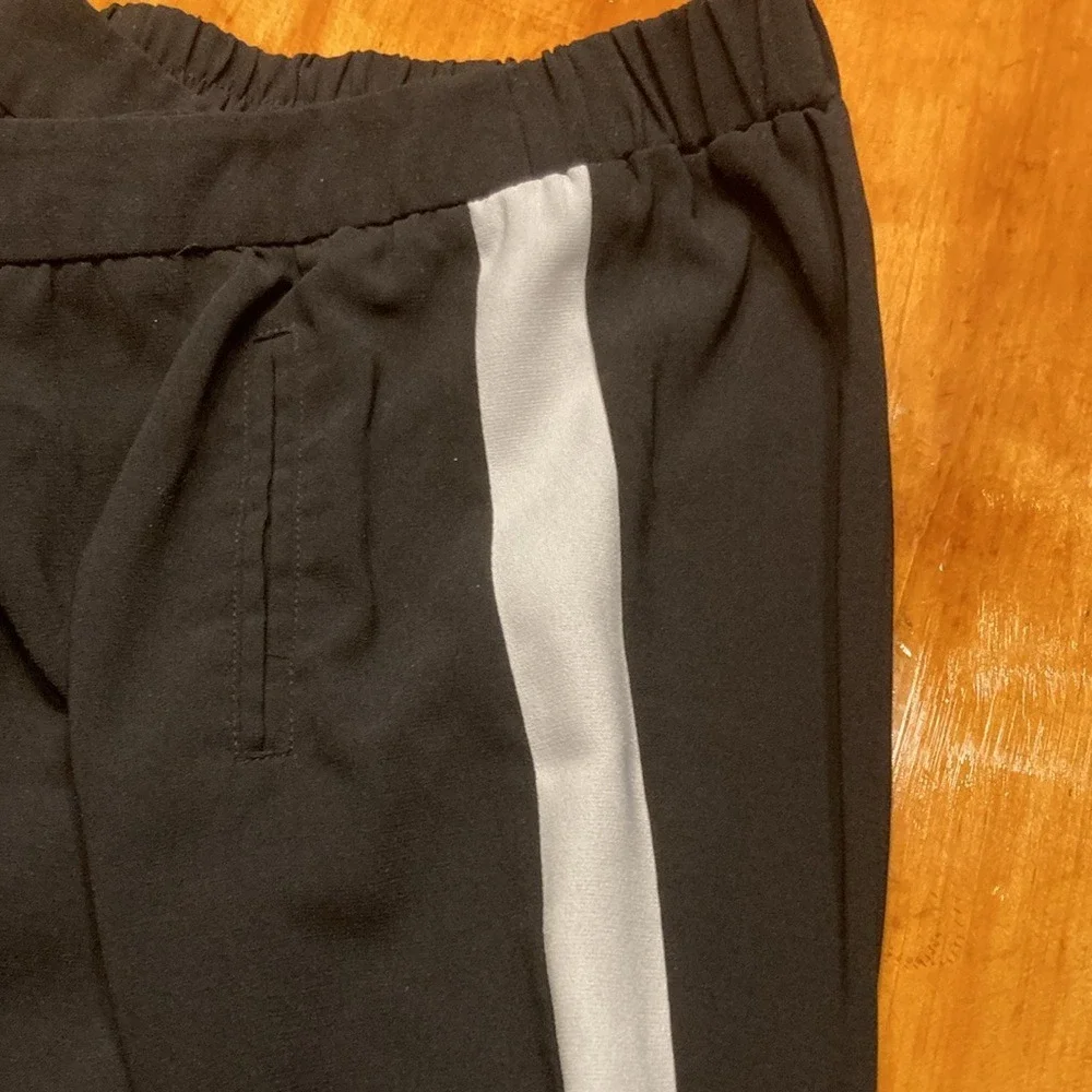 Joe B. Y2K Streetwear Athleisure Black White Side Stripe‎ Jogger Track Pants L/G